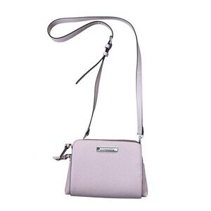 STEVE MADDEN Blannis Crossbody Purse Blush Pink Silver Logo Hardware Pockets